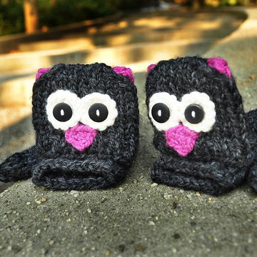 Smitten Mittens Fingerless Owl and Cat Animal Mittens