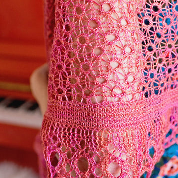 Taevas Crescent-Shaped Shawl in SweetGeorgia Merino Silk Lace - Downloadable PDF