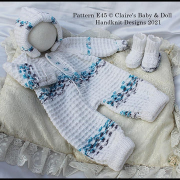Waffle style All in One and Socks Set for 16-22” doll/preemie – 3m+ baby
