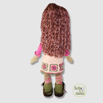 24 inch crochet doll pattern PDF, XL amigurumi doll, Pippa