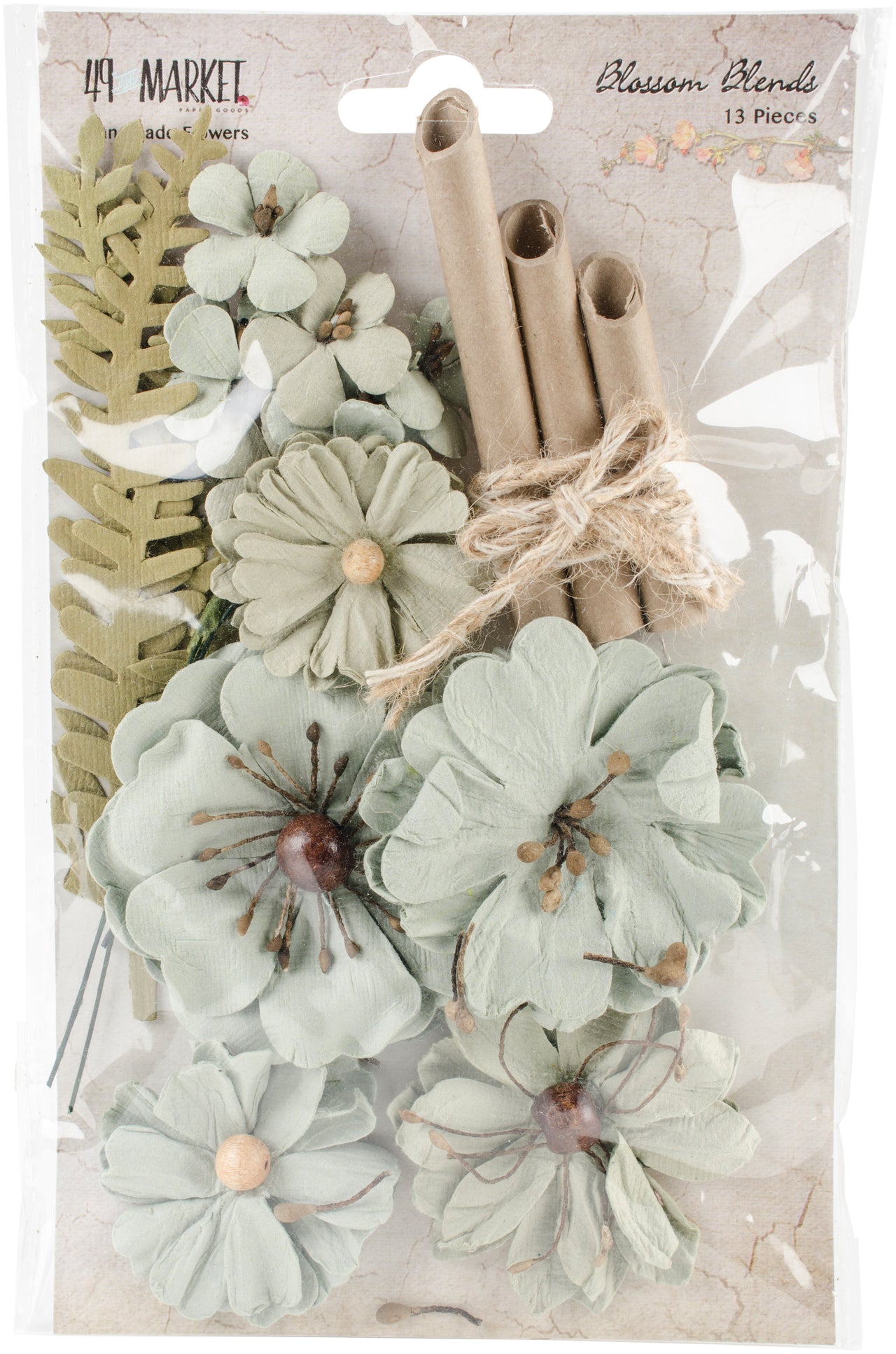49 And Market Blossom Blends 13/Pkg - Aloe, 2.5"