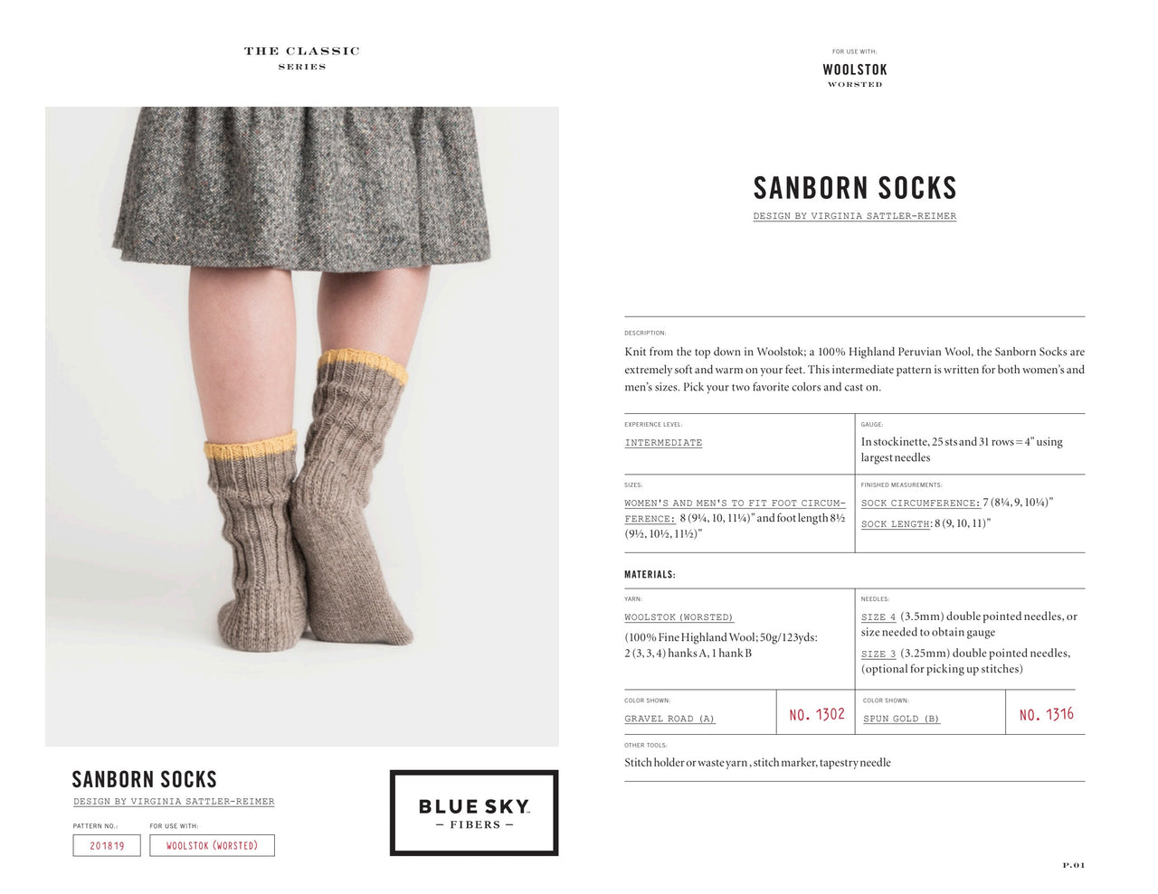 Blue Sky Fibers Sanborn Socks PDF