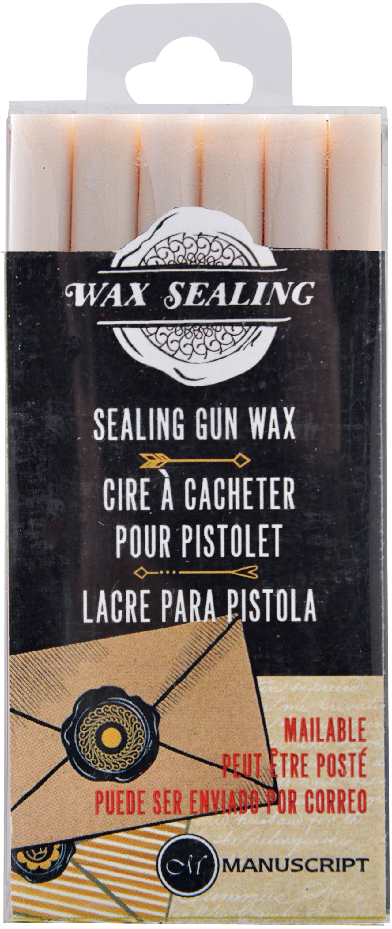 Manuscript Pen Manuscript Sealing Gun Wax Sticks 6/Pkg - Pearl