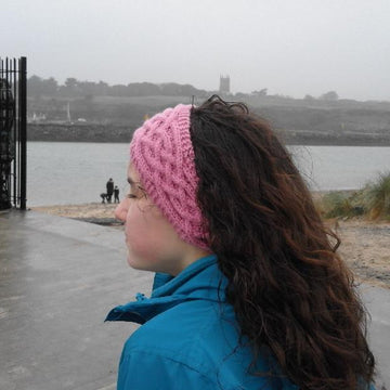 Cabled headband, boot toppers and mittens