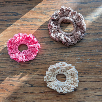 Ruffle Crochet Scrunchie