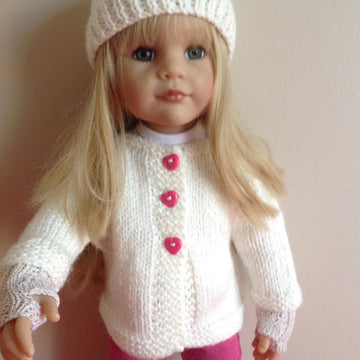 Cosy cardigan and accessories for 18" Dolls.