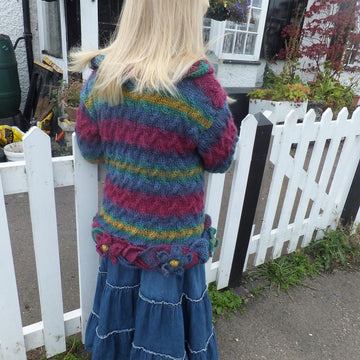 "Waterways" Flower Cable Sweater