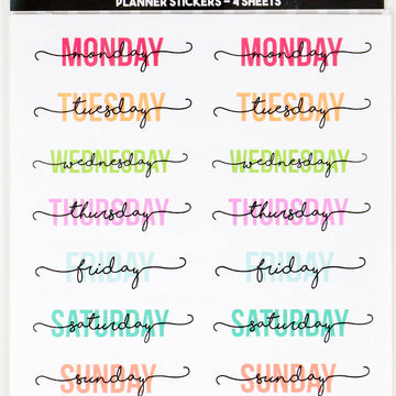 Oh, Hello Co. Oh Hello Planner Stickers 4 Sheets - Days Of The Week