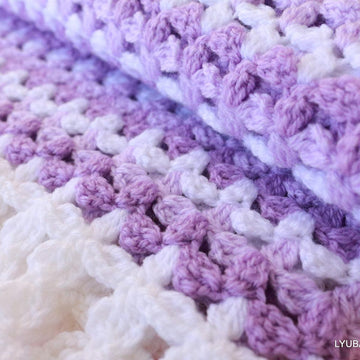 "Lilac Mosaic" Baby Blanket With Decorative Fringe