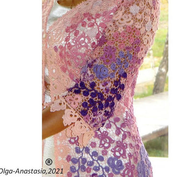 Tone-graded lace cardigan