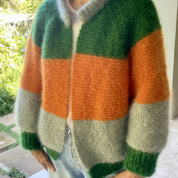 Seamless Stripes Raglan Mohair Cardigan