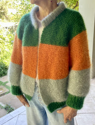 Seamless Stripes Raglan Mohair Cardigan
