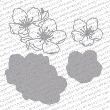 Paper Rose Dies - Blossom Outline