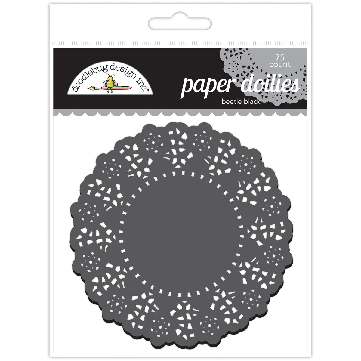 Doodlebug Doilies 4.5" 75/Pkg - Beetle Black