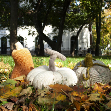 Three Halloween pumpkins