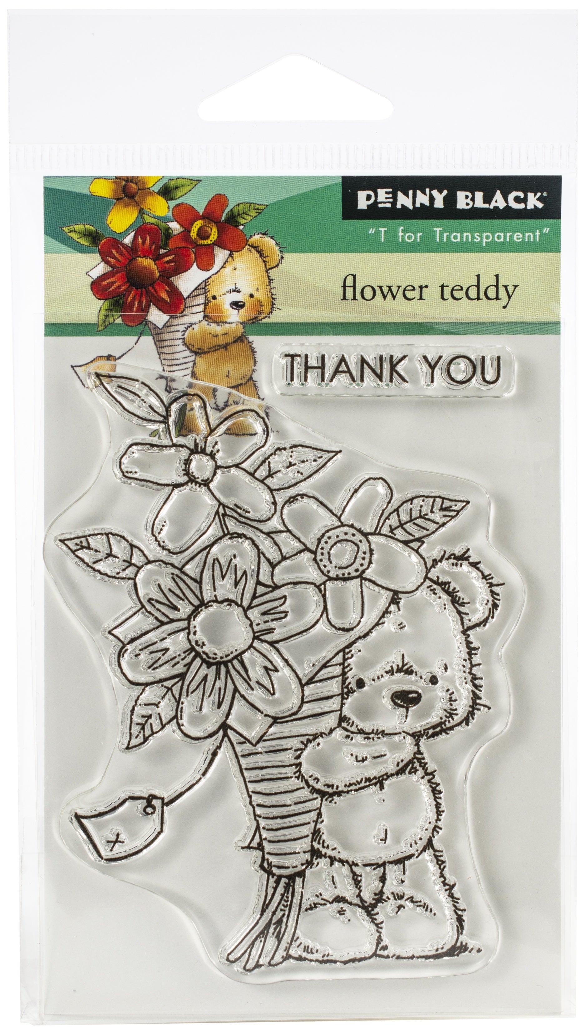 Penny Black Clear Stamps - Flower Teddy 3"X4"