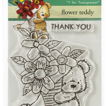 Penny Black Clear Stamps - Flower Teddy 3"X4"