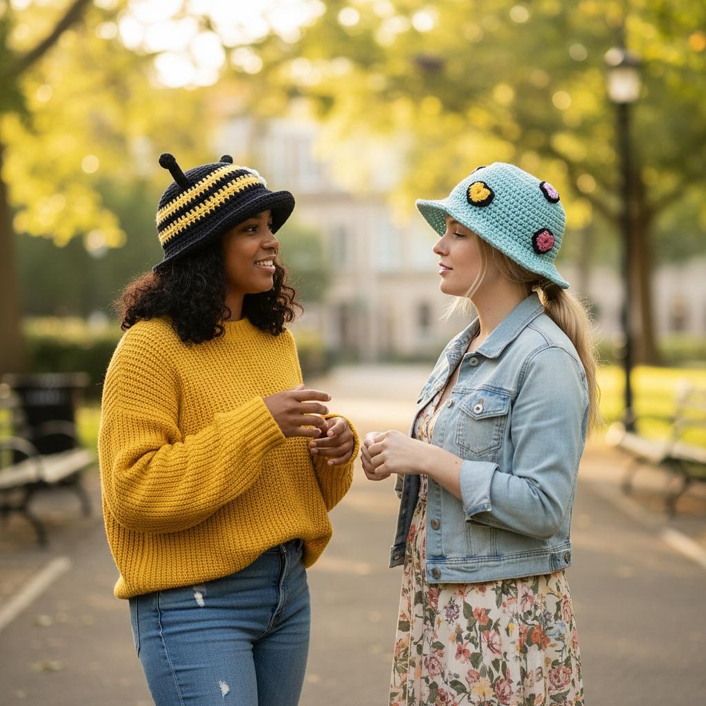 Bucket Hats, Bee and Hearts
