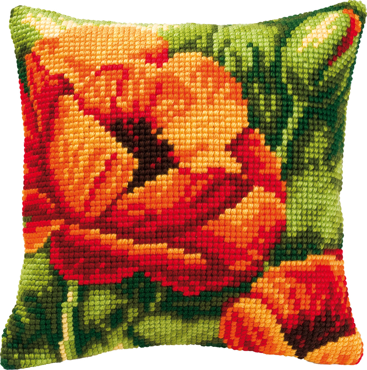 Vervaco Cross Stitch Cushion Kit Orange Flower Cross Stitch Kit