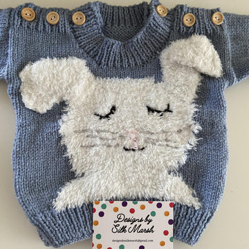 Bella Bunny Baby Jumper Knitting Pattern 6-24 months approx
