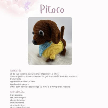 Dachshund Amigurumi Pattern – Say Hello to Pitoco! – Pattern Available in English and Portuguese