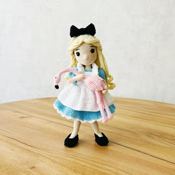Crochet doll pattern, amigurumi doll with clothes, crochet bunny, amigurumi bunny, Alice and White rabbit