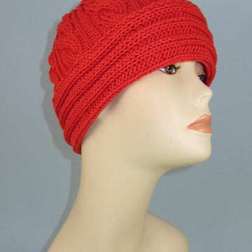 Rib Cuff Cable Beanie Hat
