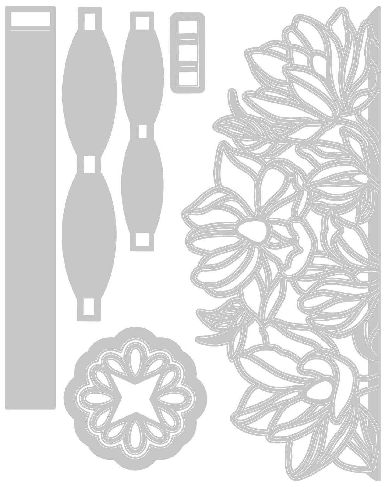 Sizzix Thinlits Dies 7/Pkg - Floral Wrap