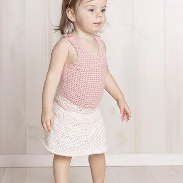 Lace Trim Crochet Skirt