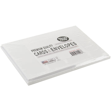 Leader Paper Products Leader A2 Greeting Cards W/Envelopes (4.375"X5.75") 25/Pkg - White