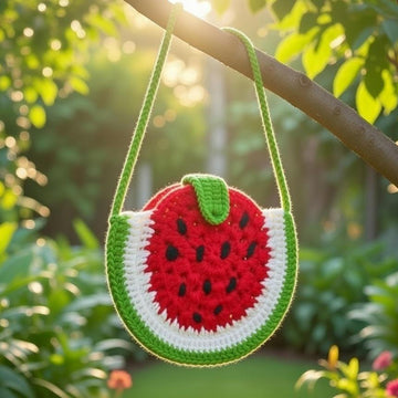 Watermelon Crochet Bag Pattern PDF + Video Tutorial