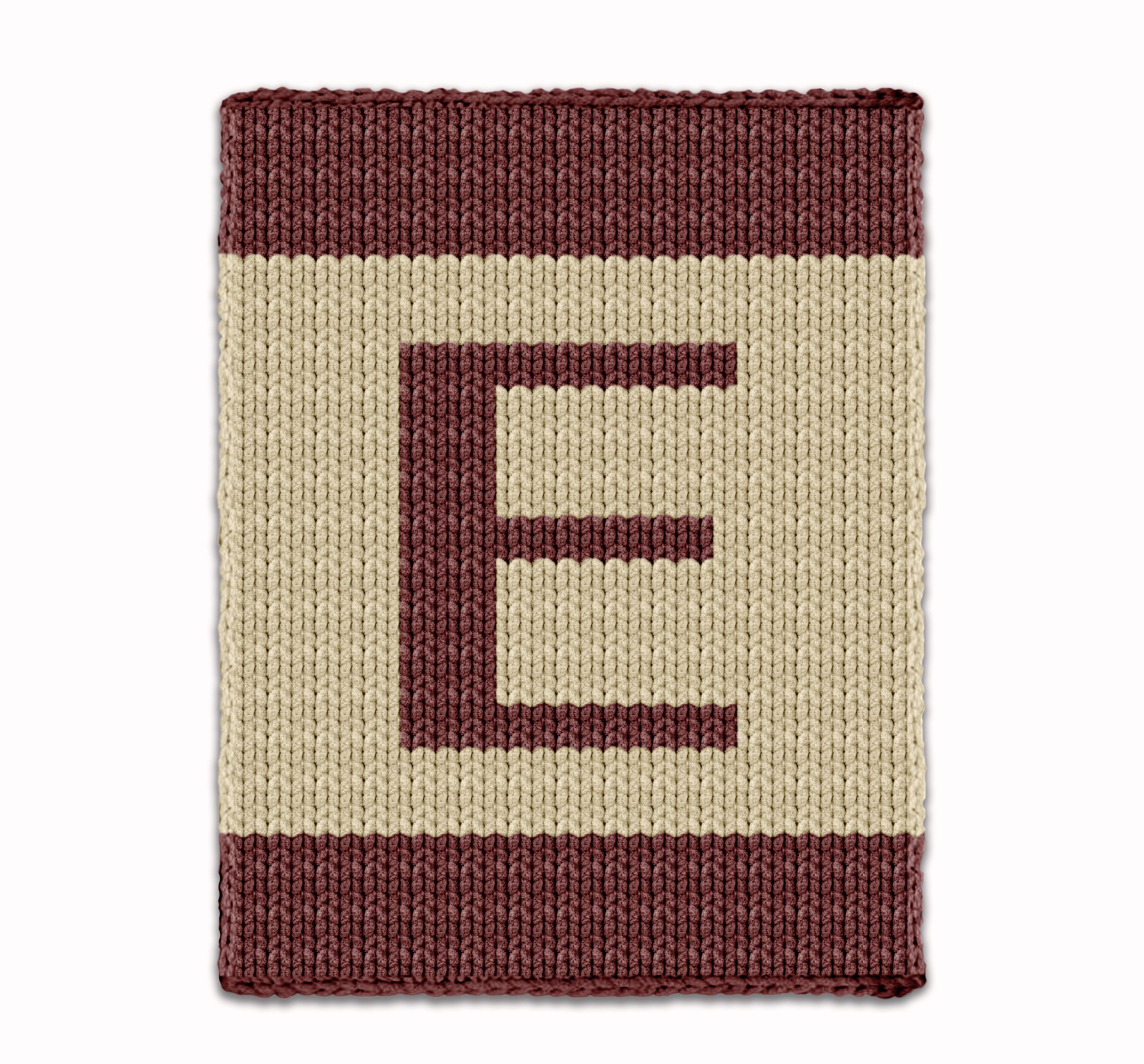 Letter E - Intarsia chart for finger knit blanket