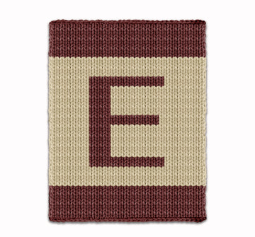 Letter E - Intarsia chart for finger knit blanket