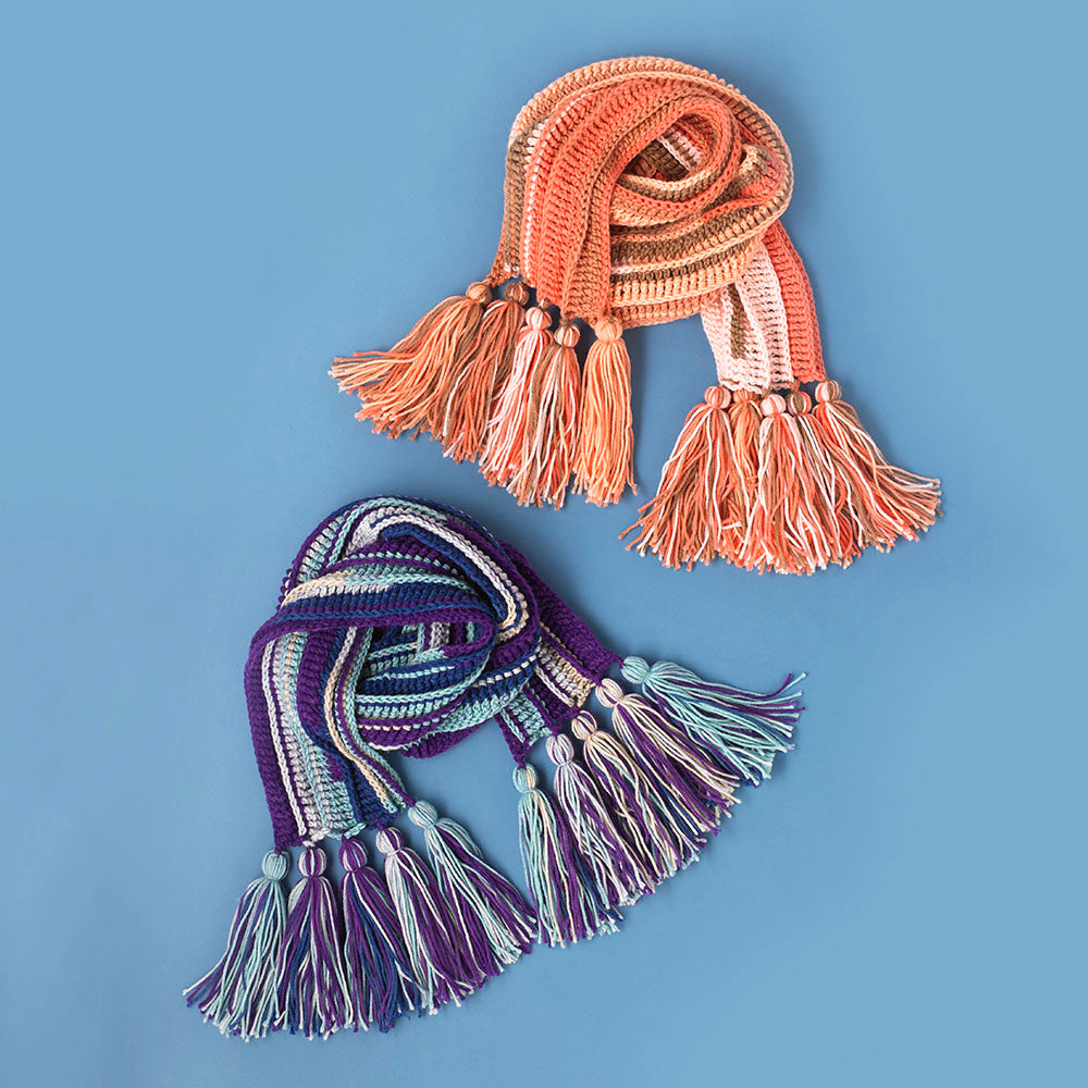 "The Essential Crocheted Scarf" - Scarf Crochet Pattern in Paintbox Yarns Chunky Pots