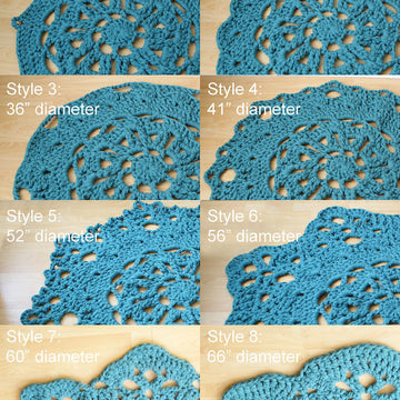 Super Chunky Doily Rug / Blanket 8 Styles (30"-66" diameter)