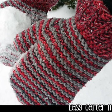 Easy Garter Mittens 2 Needles