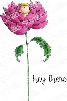 Stamping Bella Cling Stamps - Long Stemmed Baby Peony