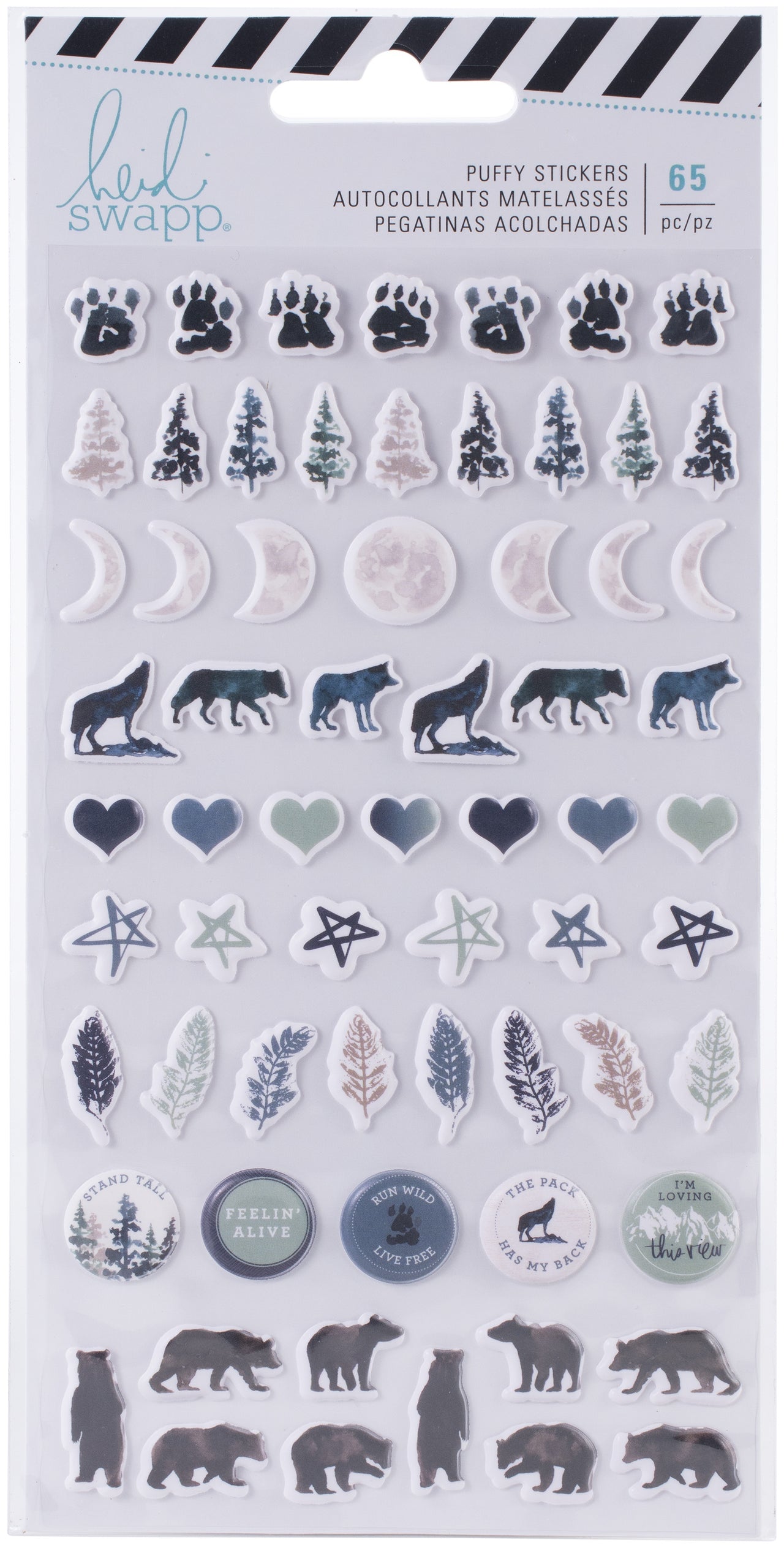American Crafts Heidi Swapp Wolf Pack Puffy Stickers - 572252