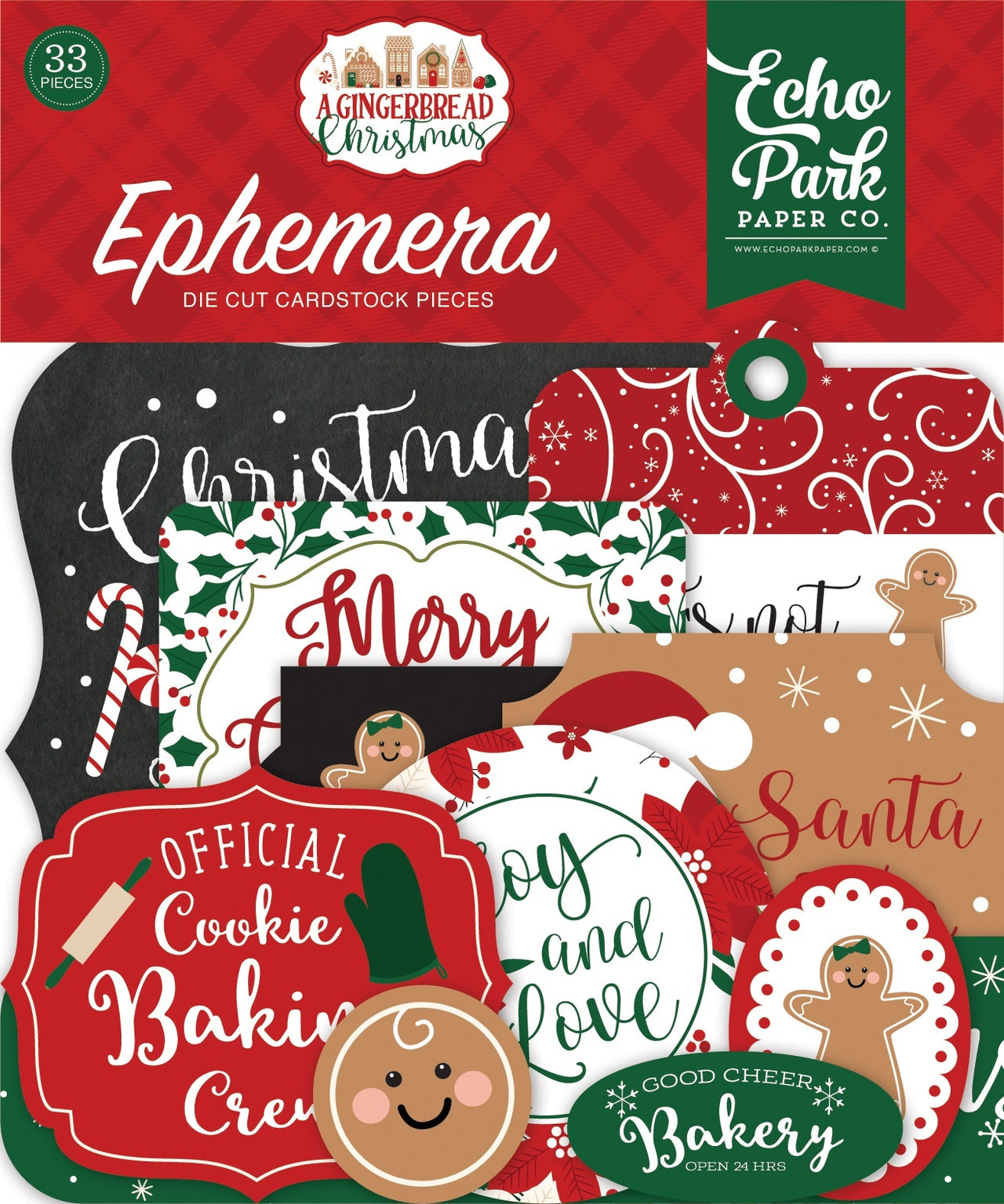 Echo Park Paper Echo Park Cardstock Ephemera 33/Pkg - Icons, A Gingerbread Christmas