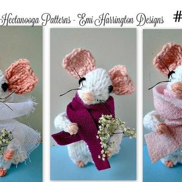 979-Knit Mouse with Bouquet