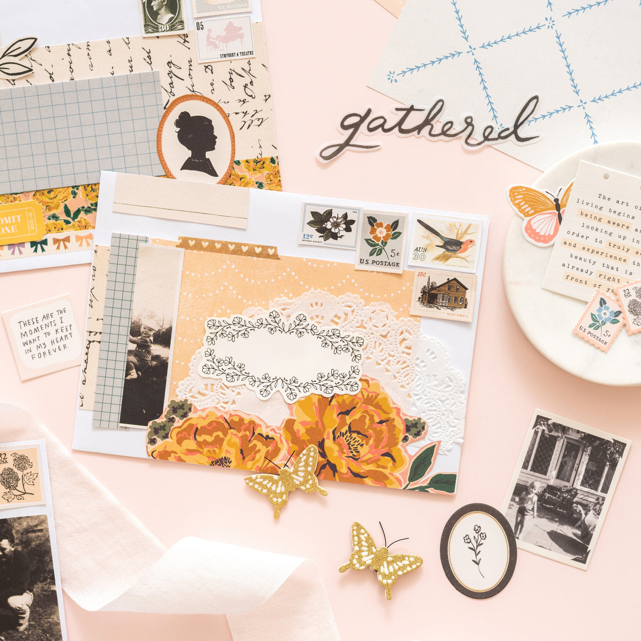 American Crafts Maggie Holmes Heritage Ephemera Die-Cuts 40/Pkg - Cardstock & Vellum
