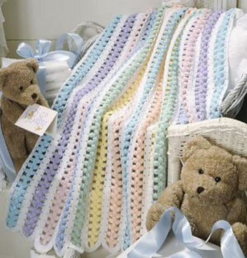 Beary Sweet Stripes Afghan