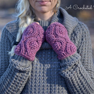 Hourglass Cabled Fingerless Mitts & Mittens