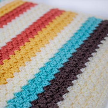 Modern Fall Wattle Stitch Crochet Blanket