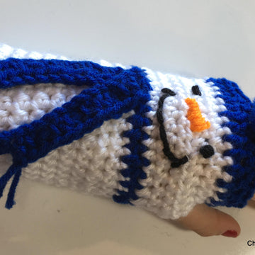 Snowman Fingerless Gloves