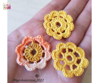 Medium crochet flower for autumn decor