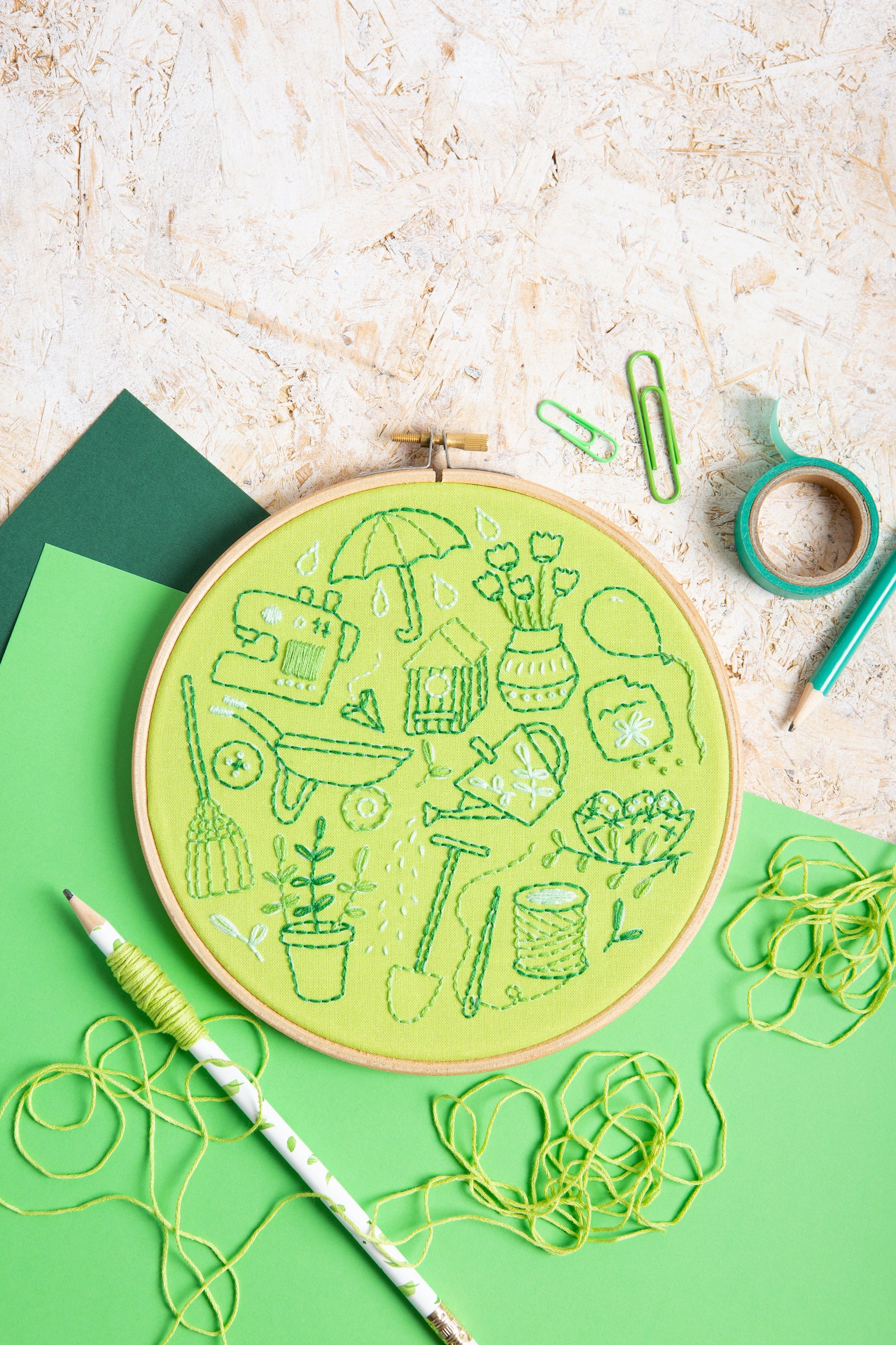 Hawthorn Handmade Spring Doodles Printed Embroidery Kit