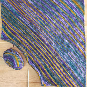 Corner to Corner Herringbone Knit Blanket
