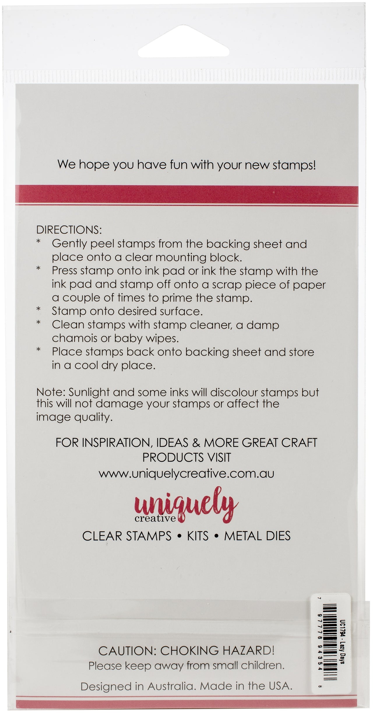 Uniquely Creative Clear Stamps - Lazy Days