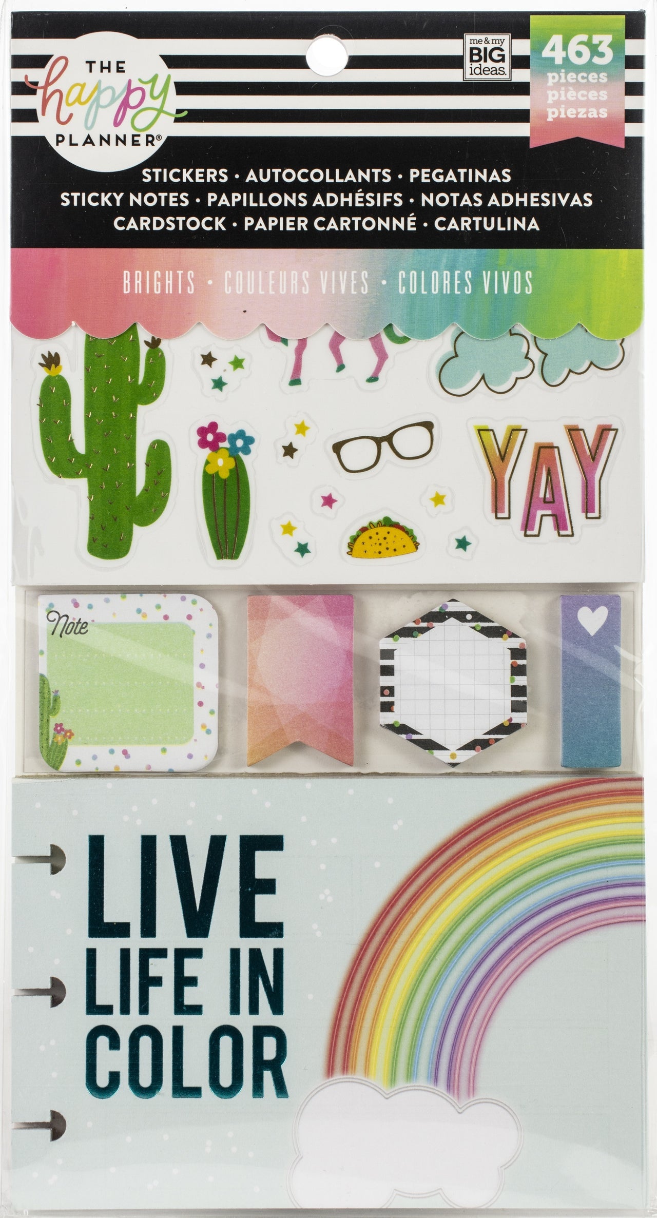 Happy Planner Note Cards/Sticky Note Multi Pack - Brights, 463/Pkg